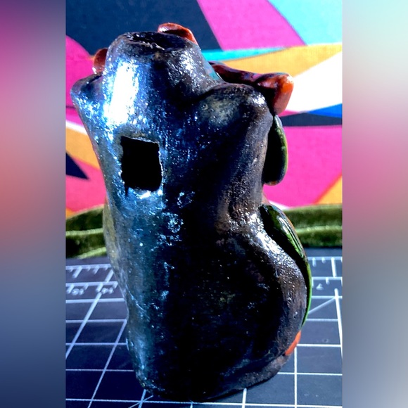 Aztec Death Whistle Owl | Colorful Hand Made Mexican Pottery - Picture 9 of 12
